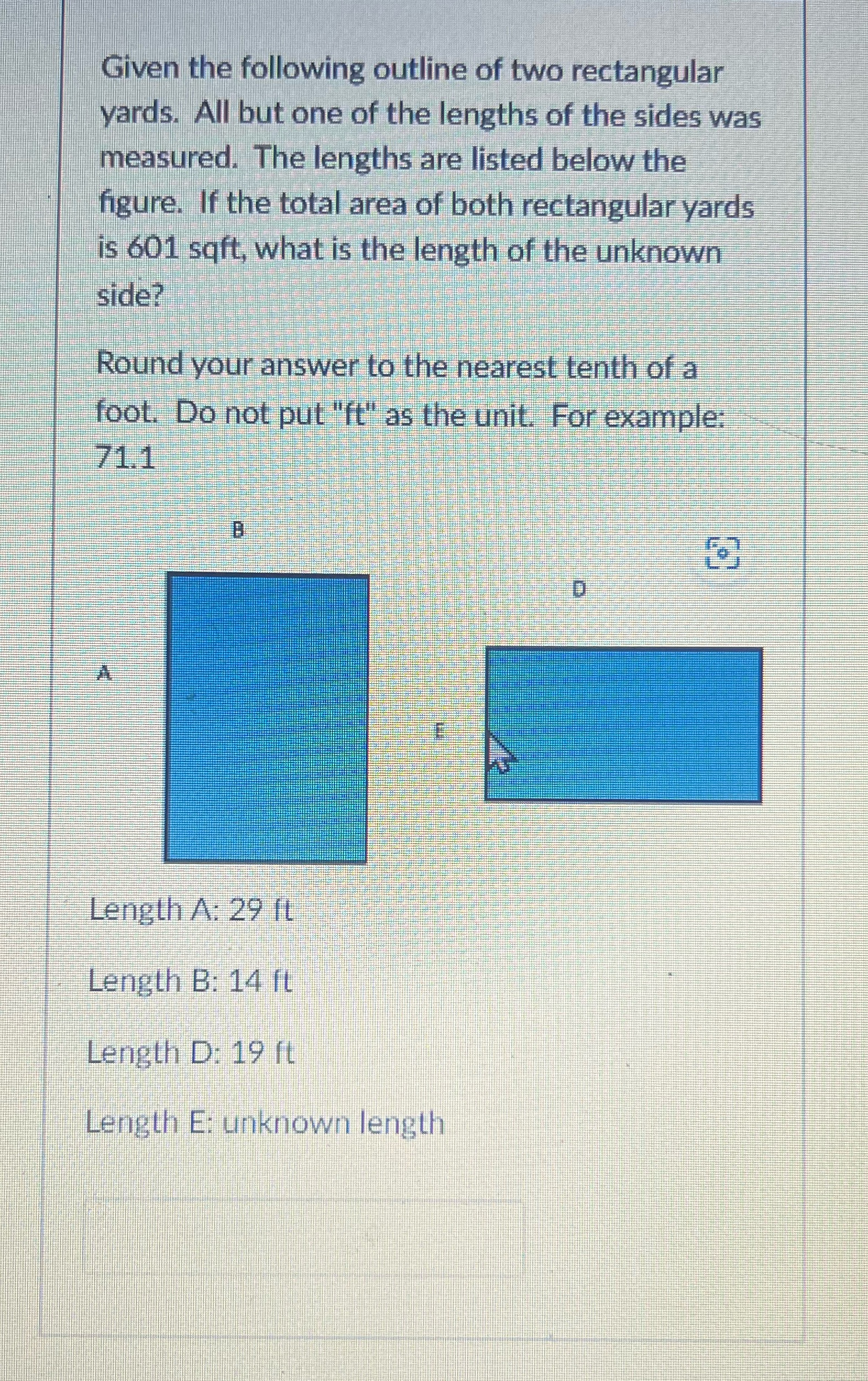 Given the following outline of two rectangular