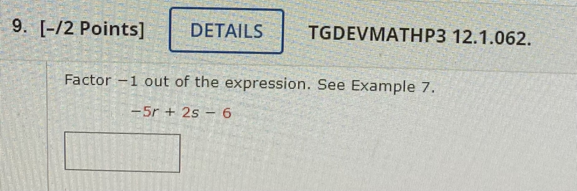 9. [-/2 Points] DETAILS TGDEVMATHP3 12.1.062.
