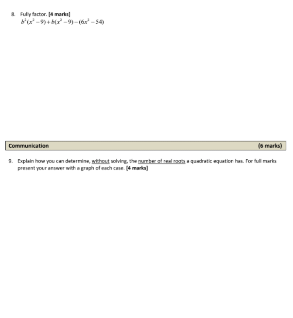 \f\f8. Fully factor. [4 marks] b (x'