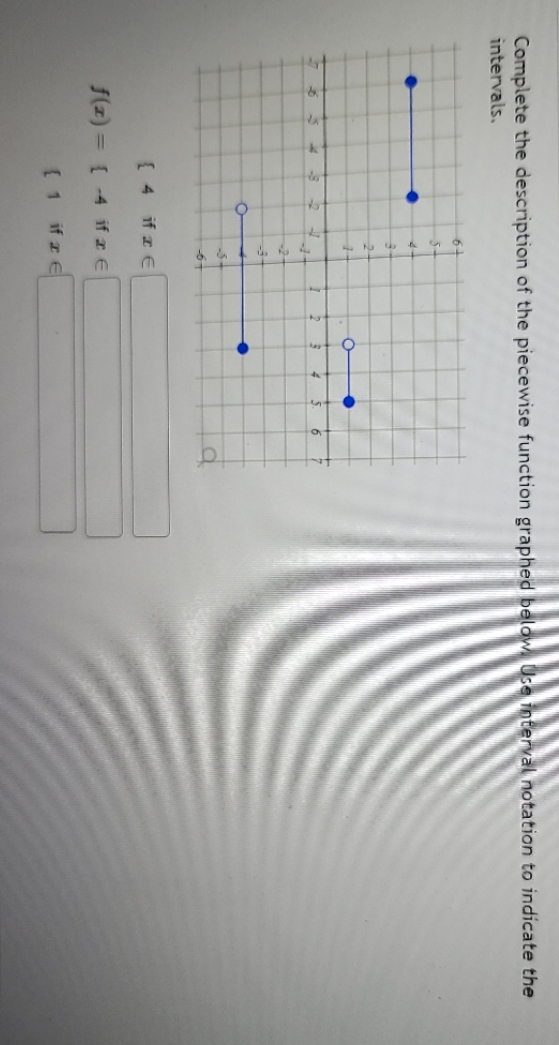 Complete the description of the piecewise