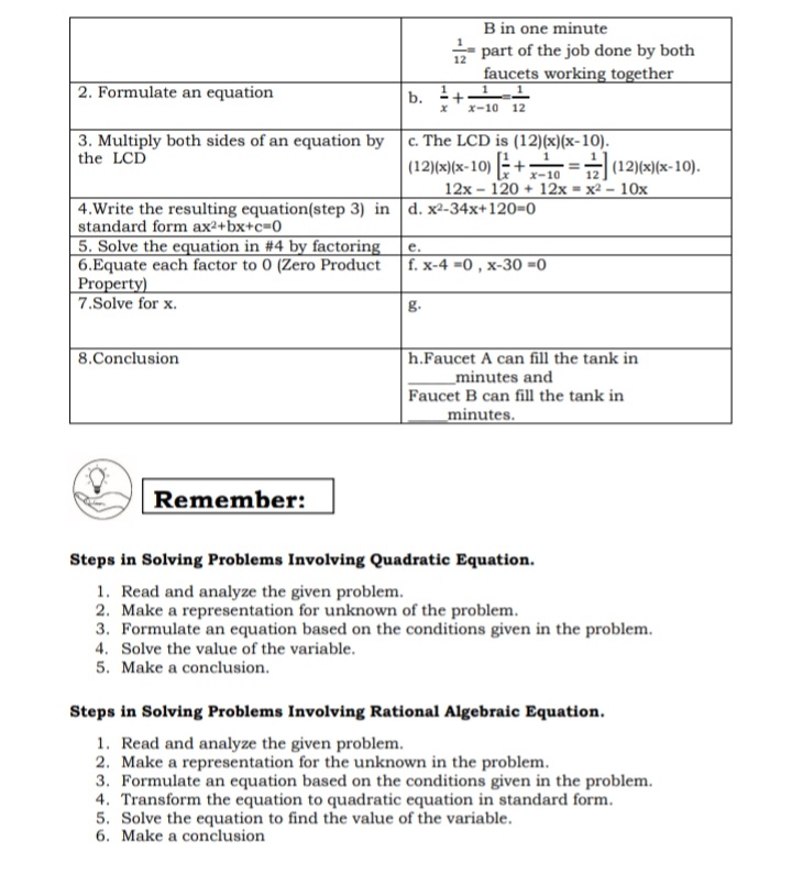 Lesson: Solving Problems Involving Quadratic
