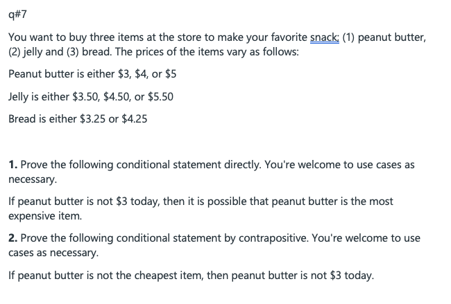 dill? You want to buyr three items at the store