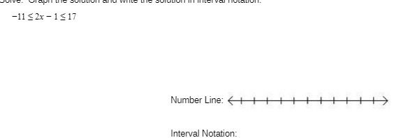 -11 % 2x - 1 $ 17 Number Line: