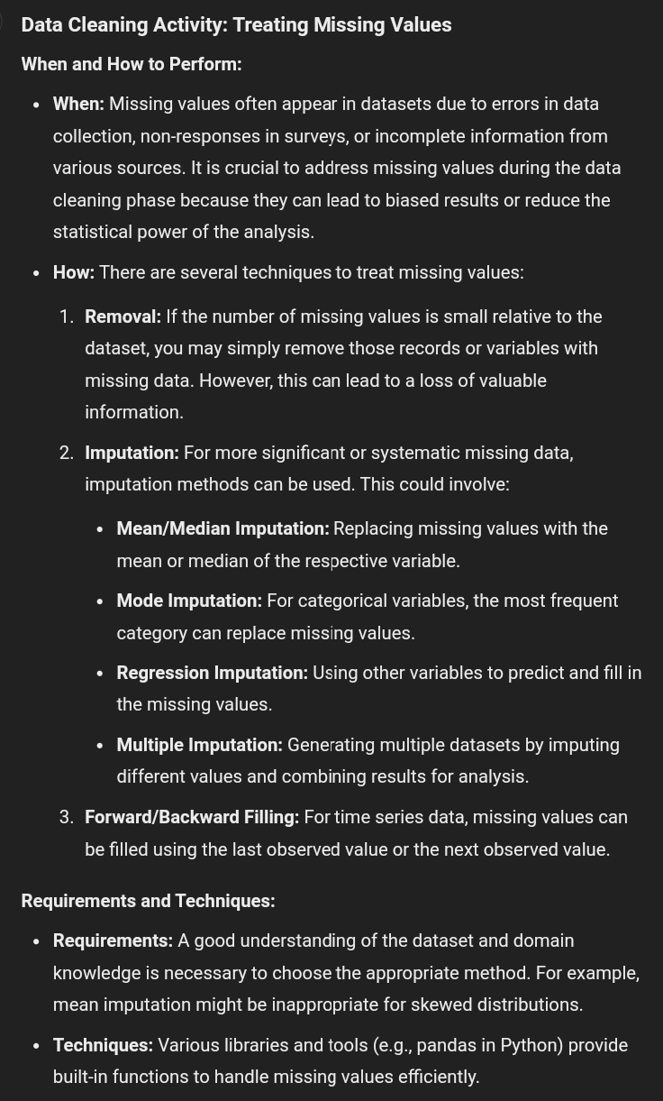 Before any detailed analysis task is performed