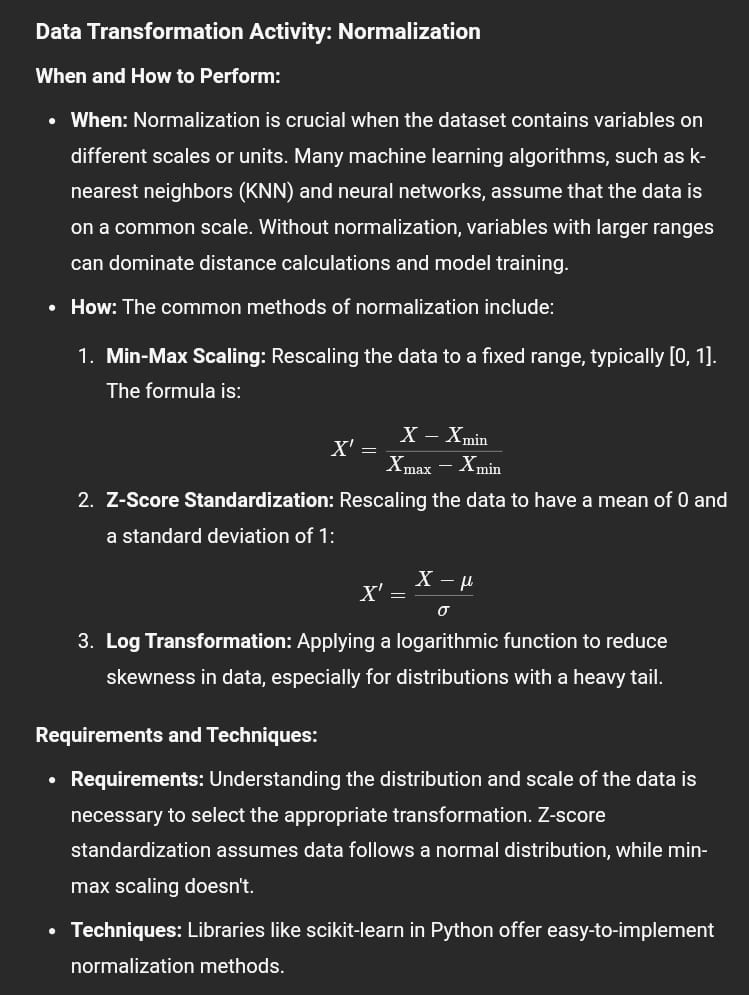 Before any detailed analysis task is performed