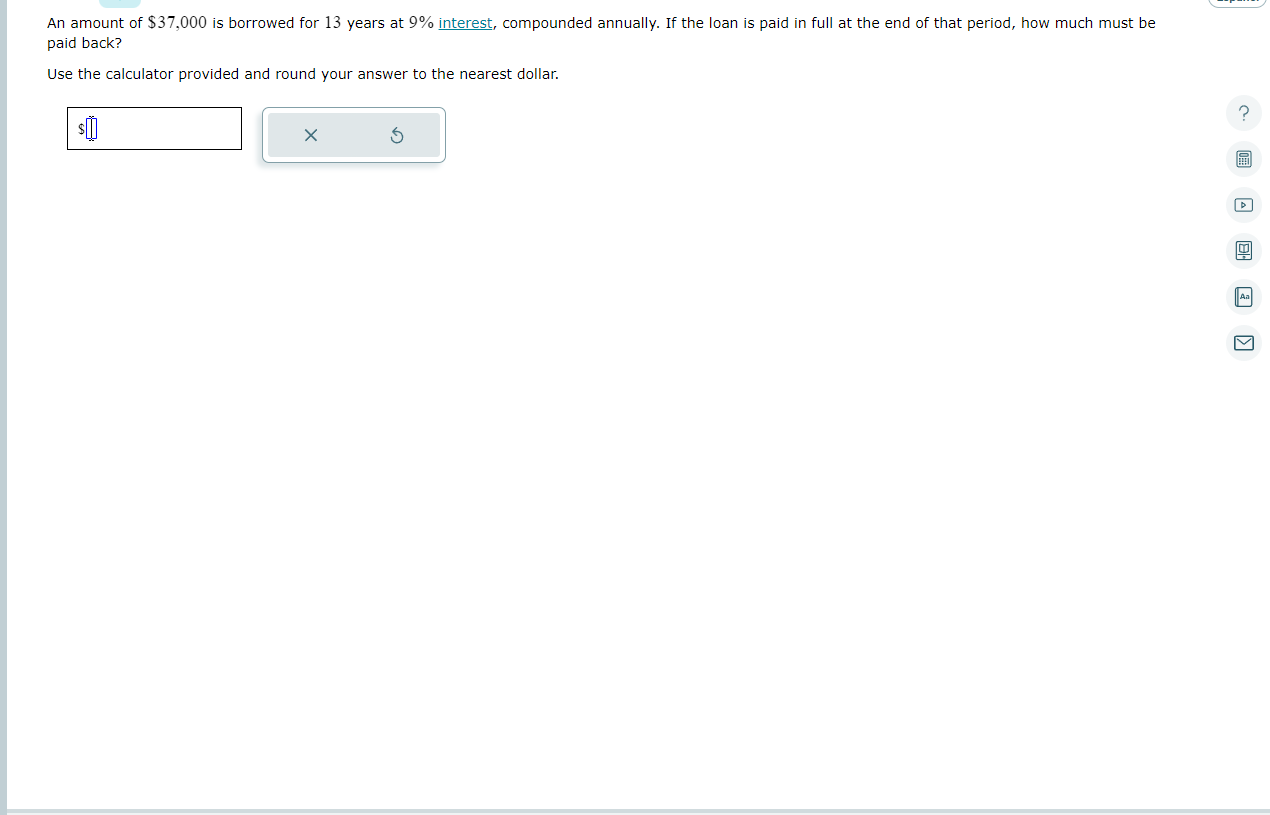 An amount of 55?.000 is borrowed for 13 years at