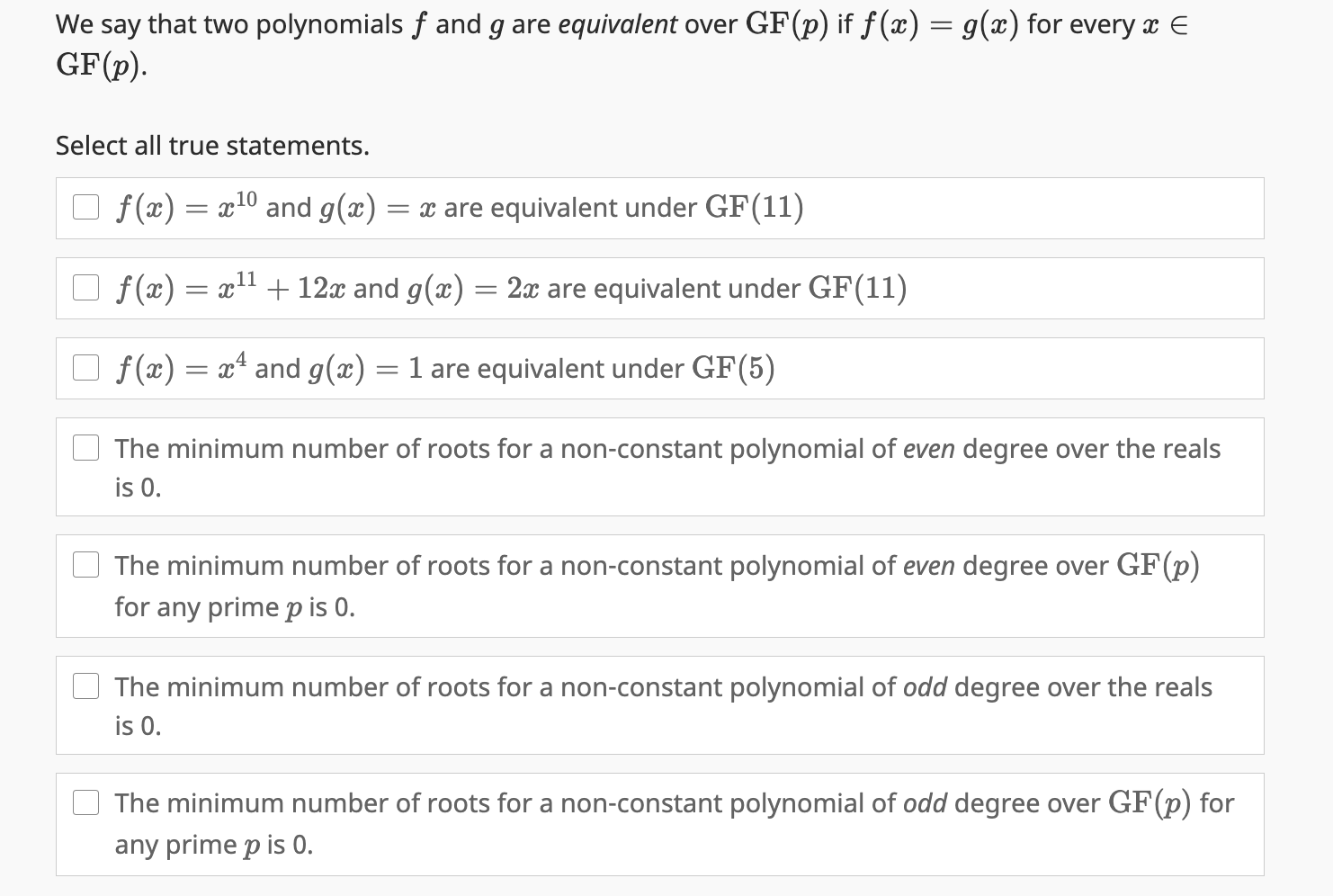 We say that two polynomials f and g are