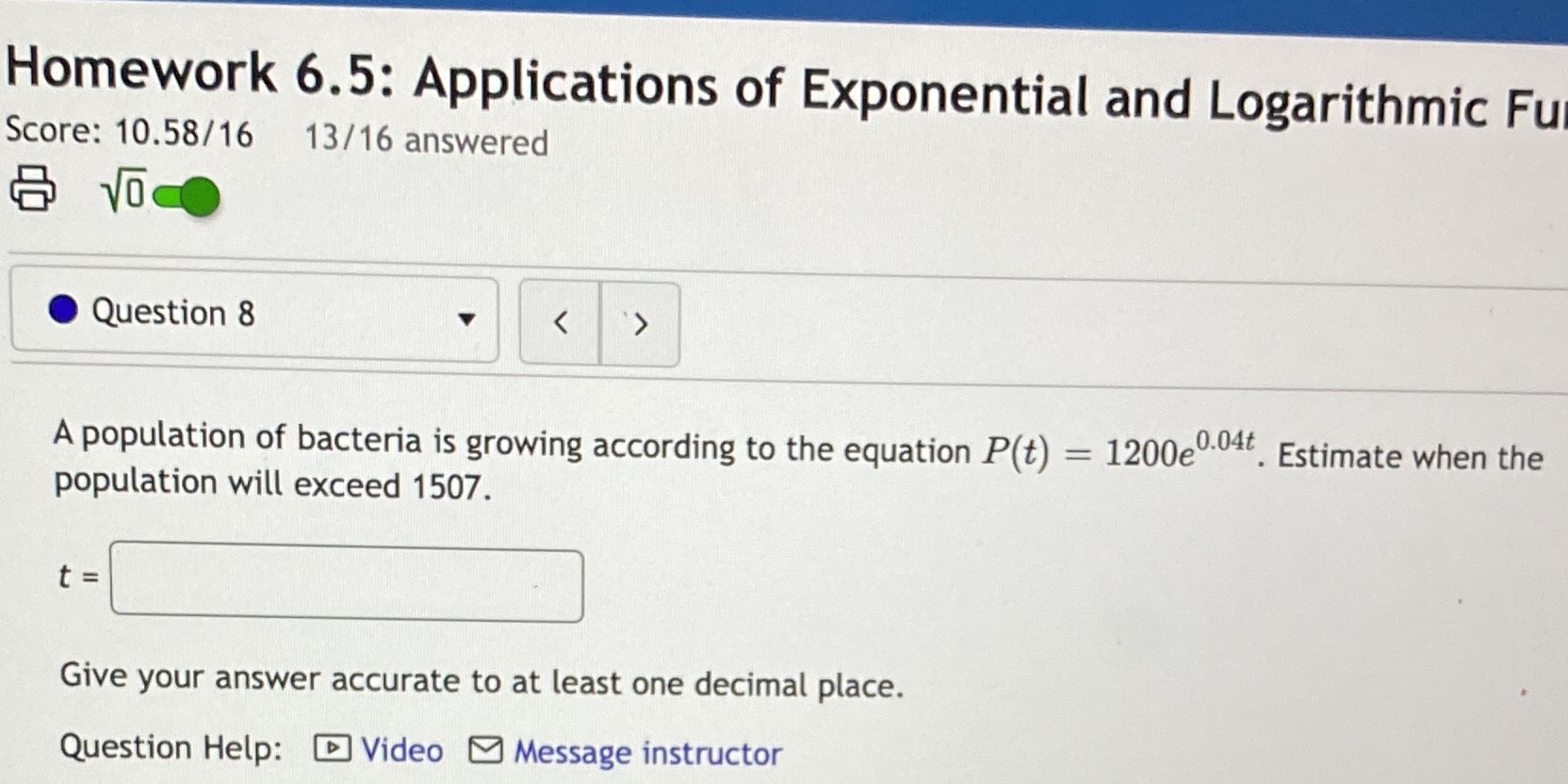 Homework 6.5: Applications of Exponential and