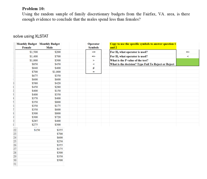Problem 10: Using the random sample of family