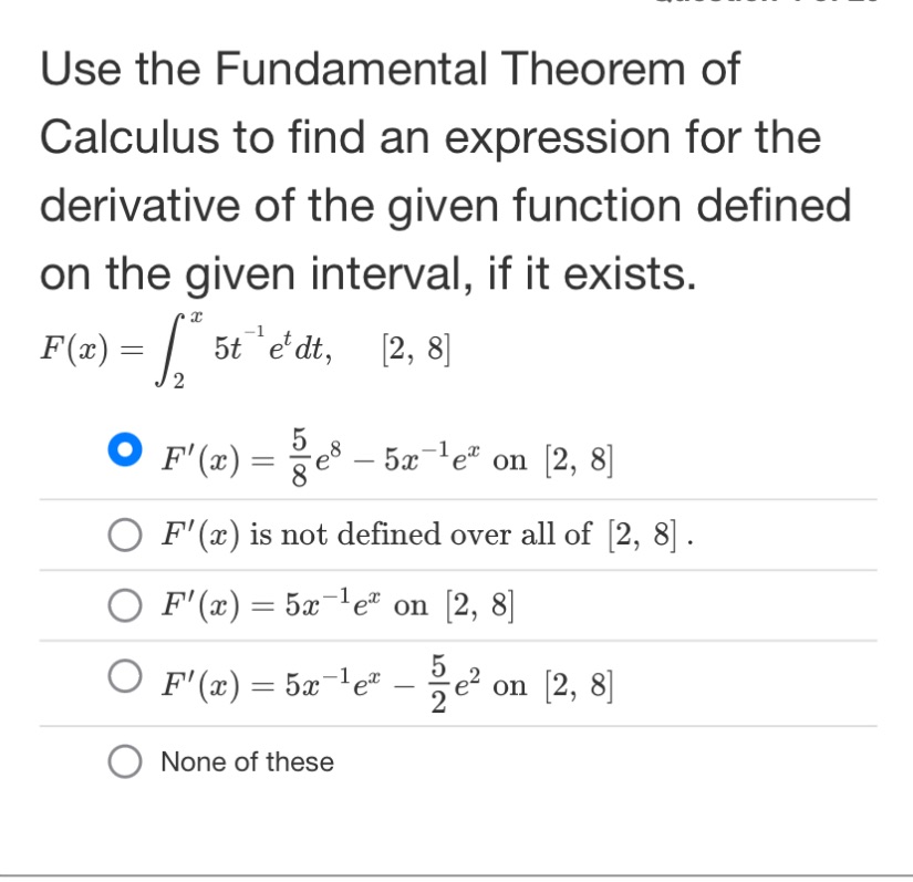 Use the Fundamental Theorem of Calculus to find