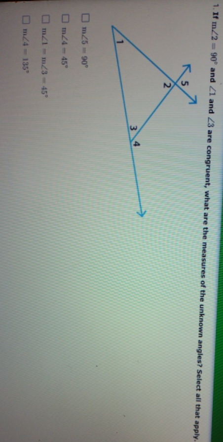 exterior angles 1. If my2 = 90' and 21 and
