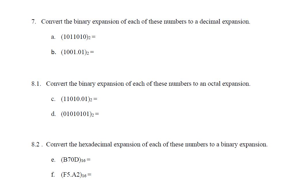 Cs Math foundations: 7. Convert the binary