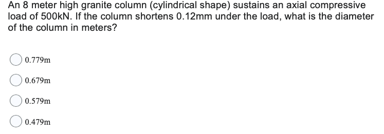 An 8 meter high granite column (cylindrical
