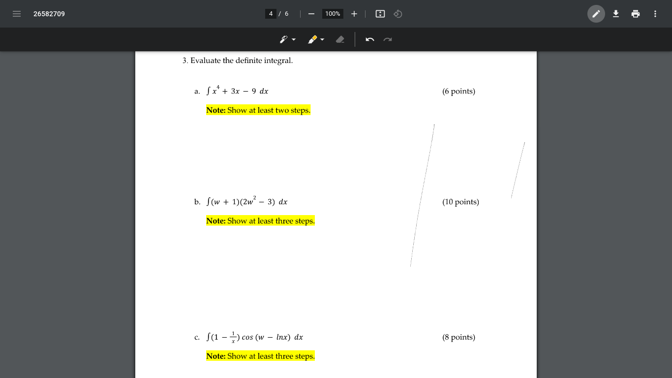 26582709 1. Calculate the area under the curve
