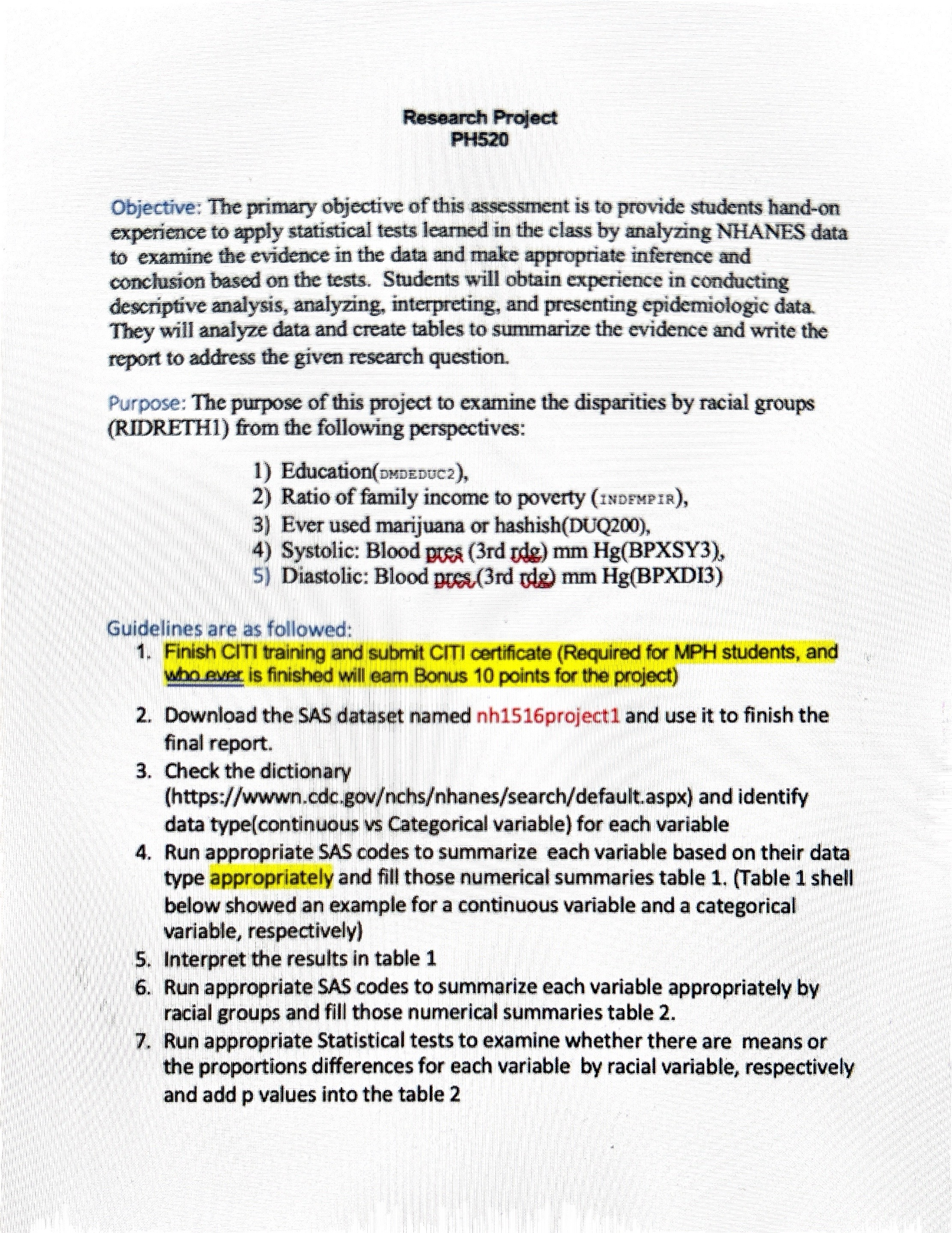 8. Interpret the results in table 2 9. State your