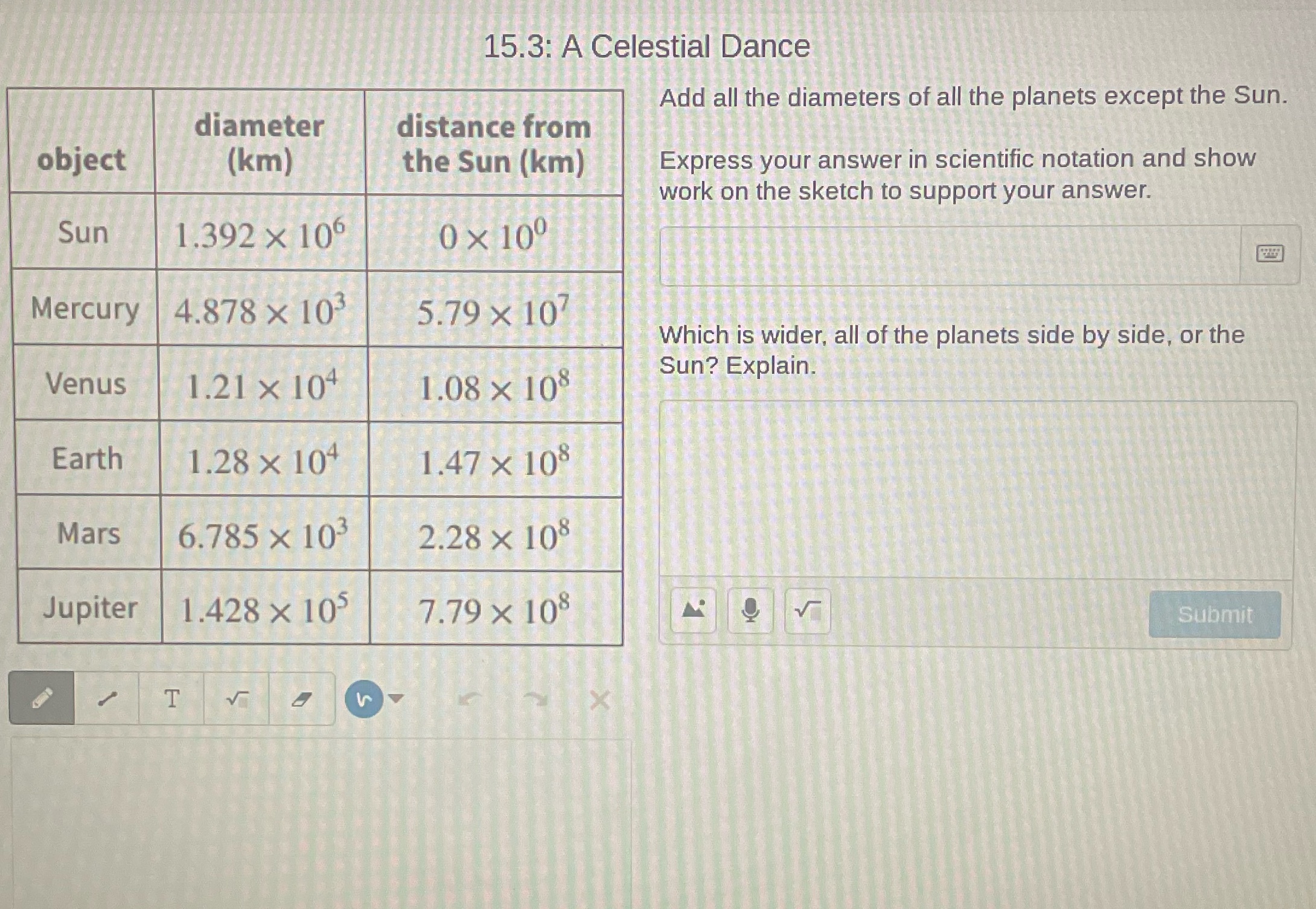 15.3: A Celestial Dance Add all the diameters of