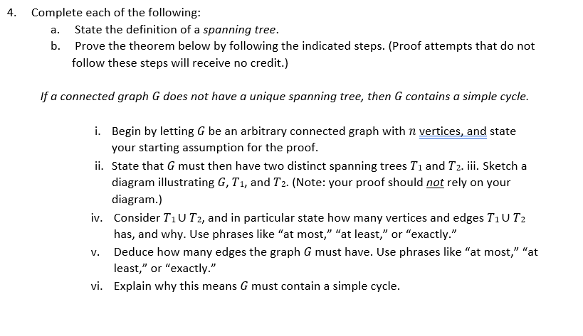 Can I please receive help with 4 b. Steps i-vi?