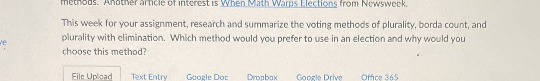 methods. Another article of interest is When Math