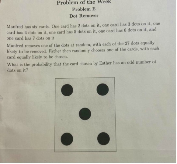 Problem of the Week Problem E Dot Remover Manfred