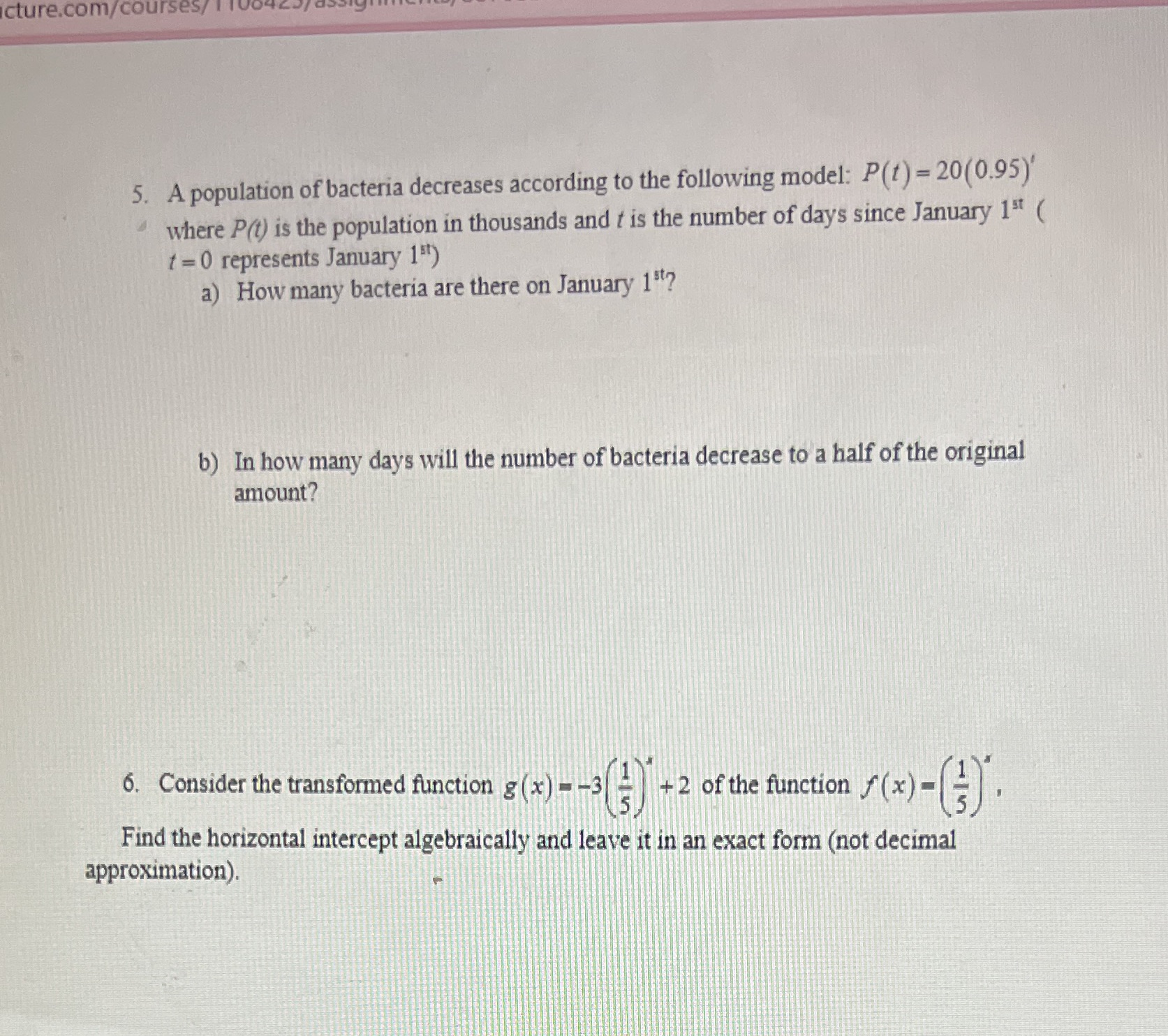 cture.com/courses/ 5. A population of bacteria