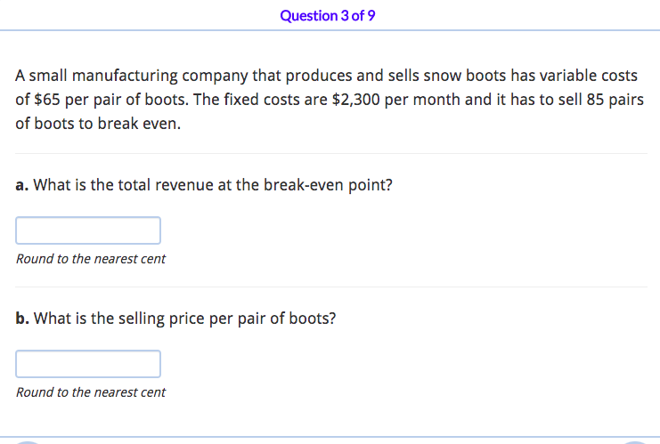 i need help with these questions its based on CVP