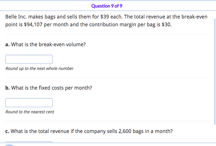 i need help with these questions its based on CVP