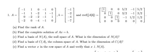 1 L 0 5/2 -1 5/2 1919 9 0 0 3/2 and ref([A|4) =