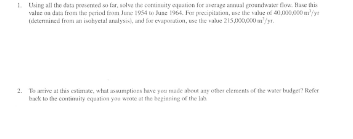 1. Using all the data presented so far, solve the