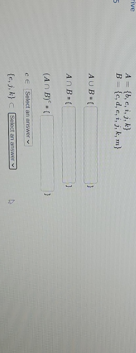 for the bottom 2 selections are A, B, or both