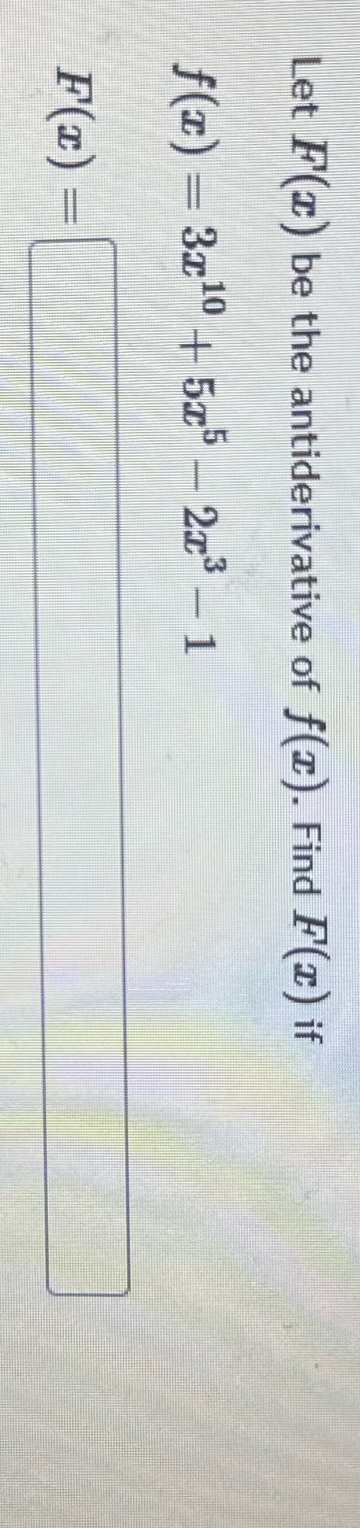 Let F(I) be the antiderivative of f(I). Find F(z)