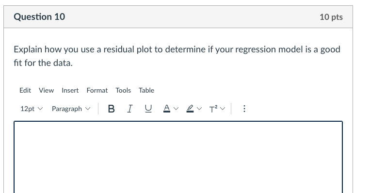 Question 2 10 pts The following data table
