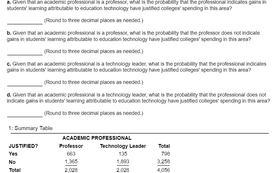 a. Given that an academic professional is a