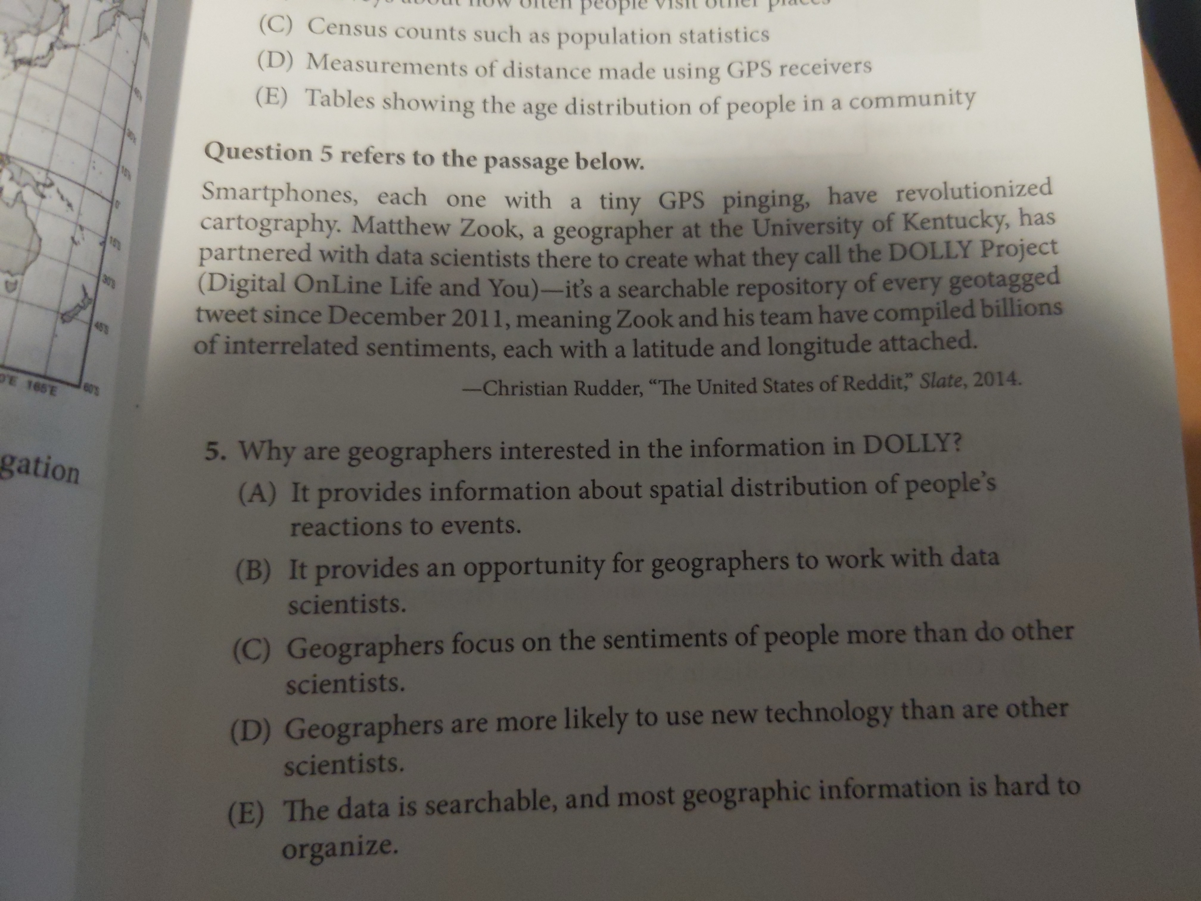 (C) Census counts such as population statistics