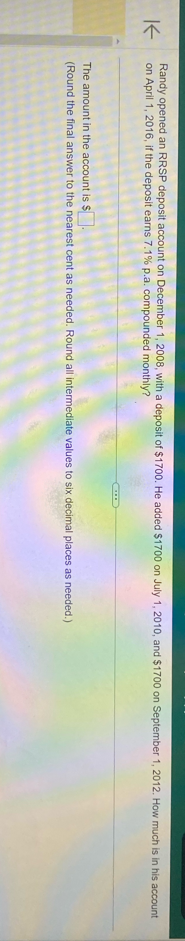 NEED ANSWER ASAP PLEASE HELP ME Randy opened an