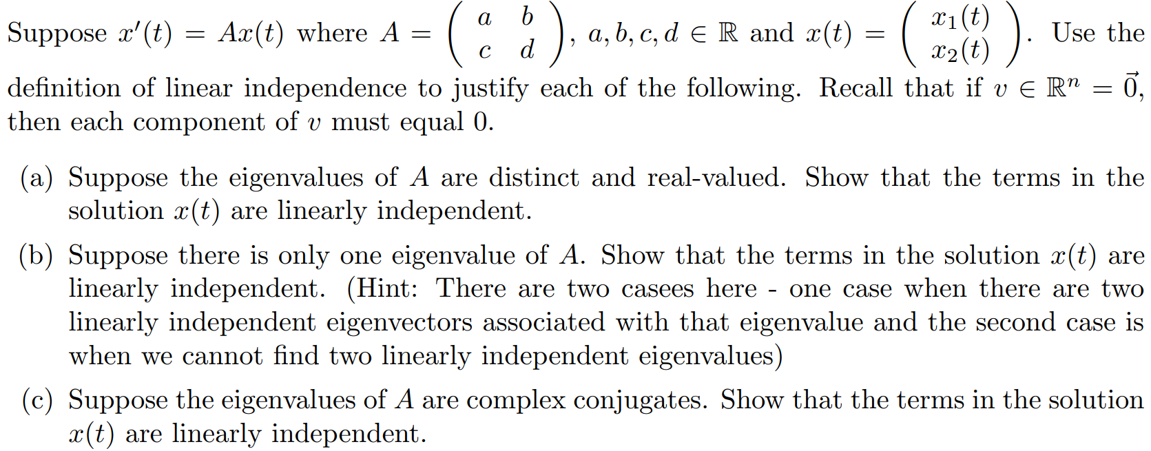 c d 932 (1?) denition of linear independence to