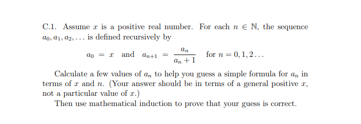 C.1. Assume r is a positive real number. For each