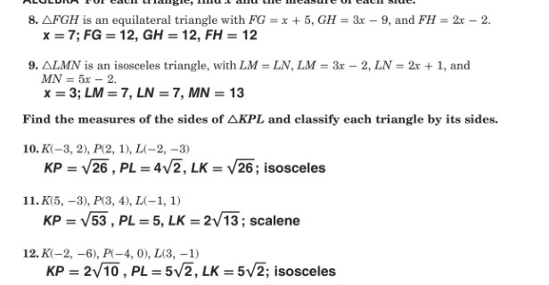 8. AFGHis an equilateral triangle with FG = x +