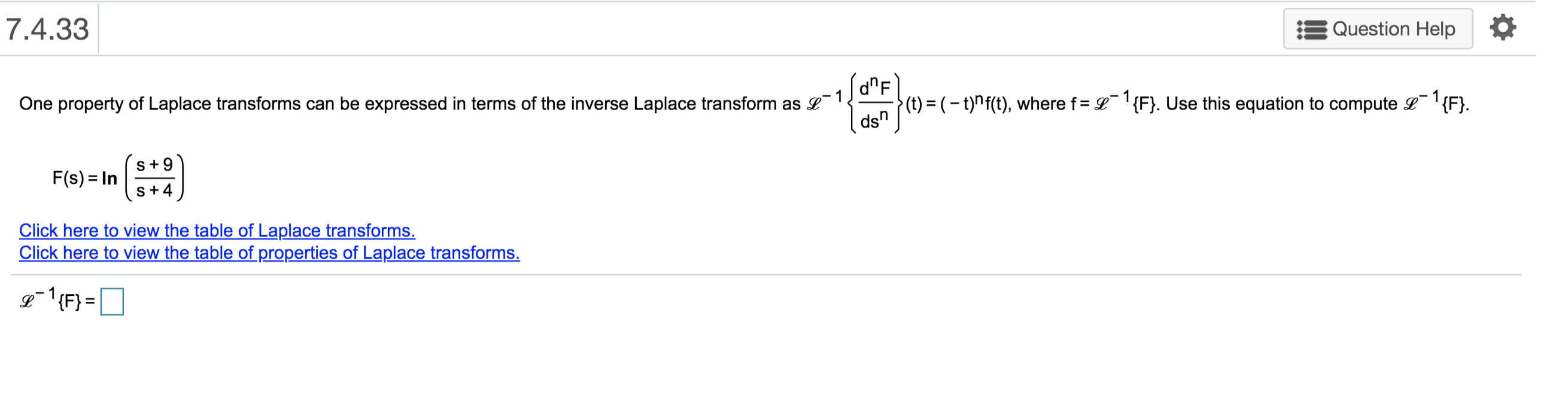 solve these question 7.4.33 Ea Question Help 0 "F