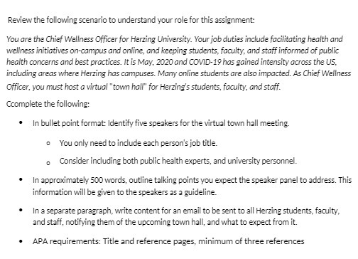 Review the following scenario to understand your