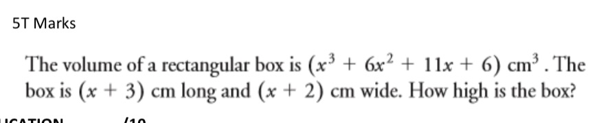 Gr 12 advanced functions 5T Marks The volume of a
