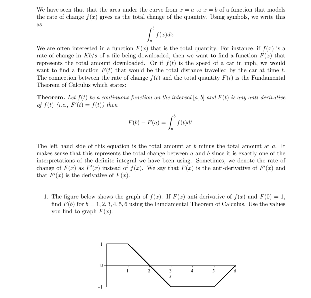 We have seen that that the area under the curve