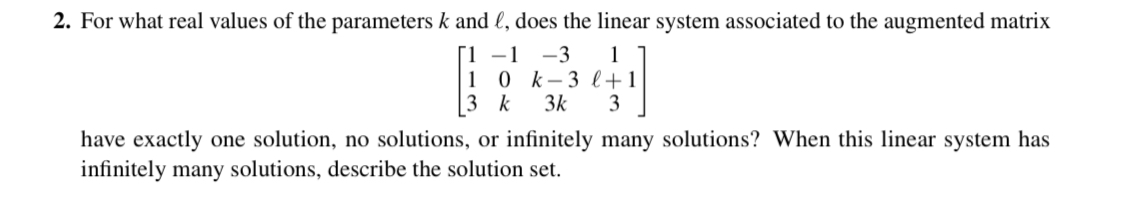 2. For what real values of the parameters It and