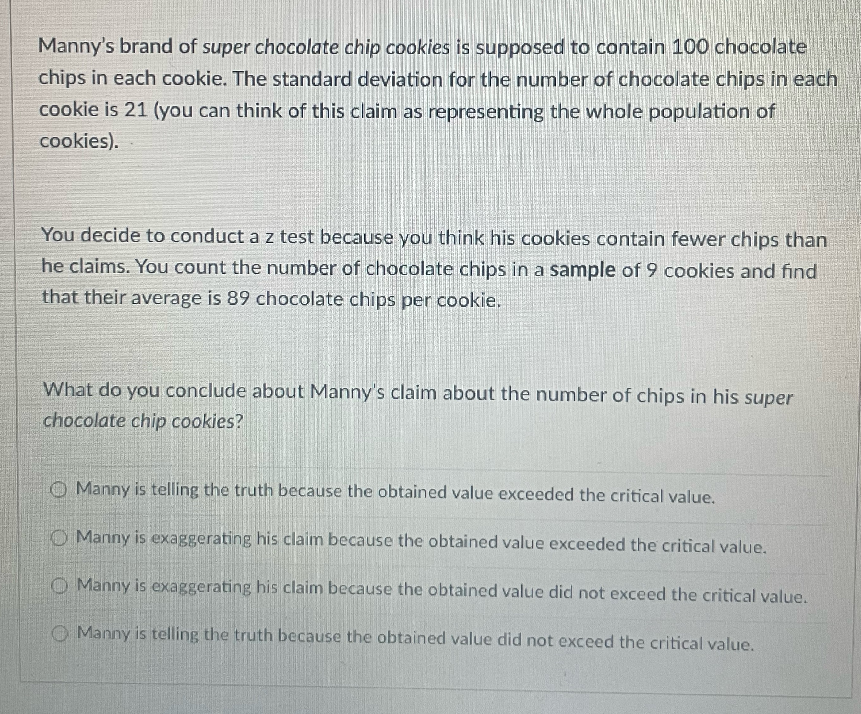 Manny's brand of super chocolate chip