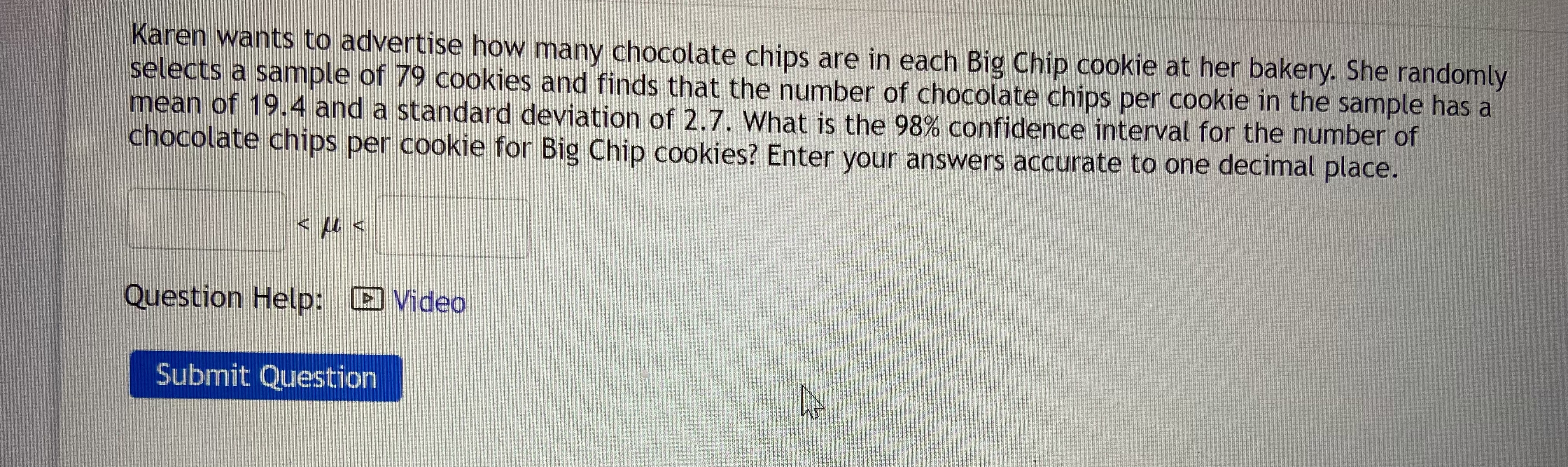 Karen wants to advertise how many chocolate chips