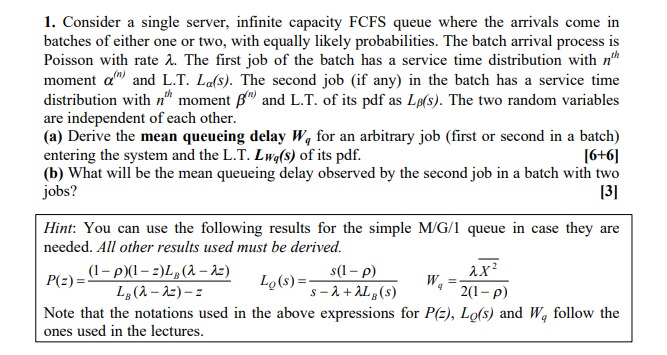 Thank you tutors; 1. Consider a single server,