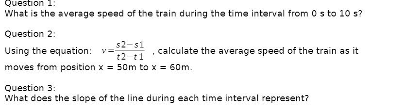 Question 1: What is the average speed of the