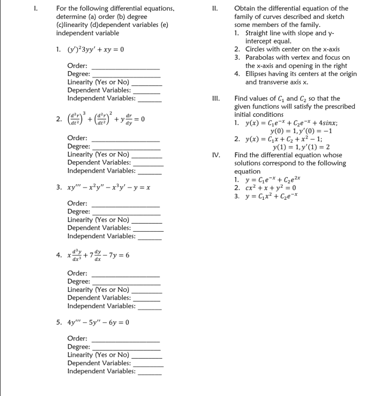 Can you please help me answer all this questions