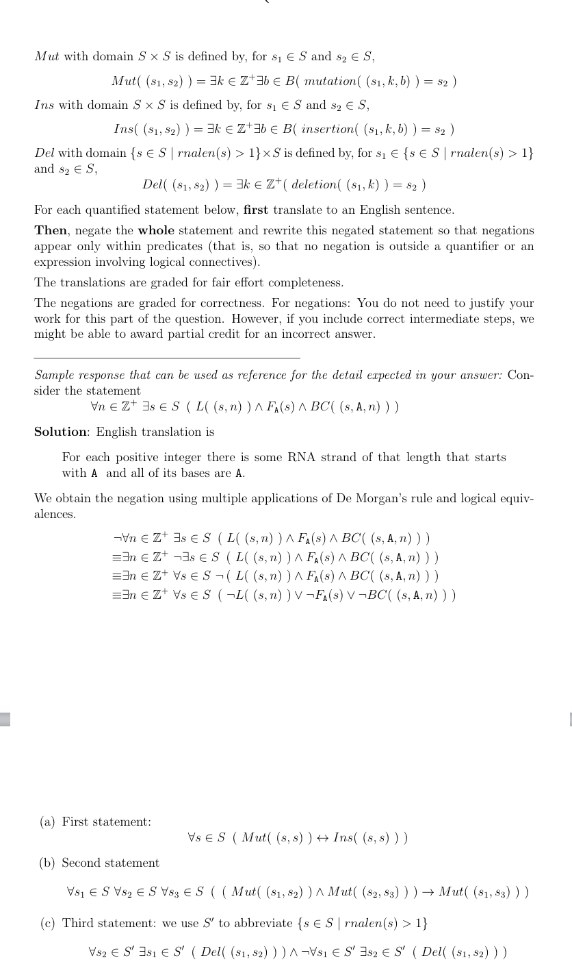 Mut with domain S x S is defined by, for s, E S