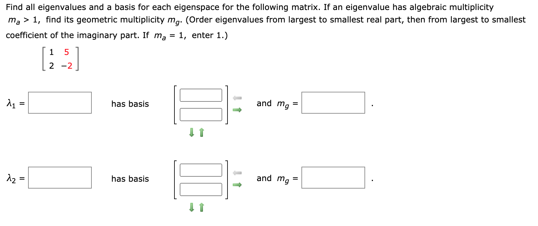 Solve problem, thank you. Find all eigenvalues