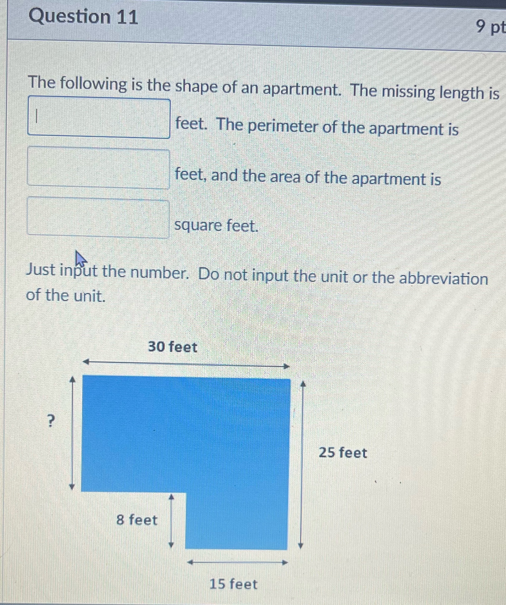 Question 11 9 pt The following is the shape of an